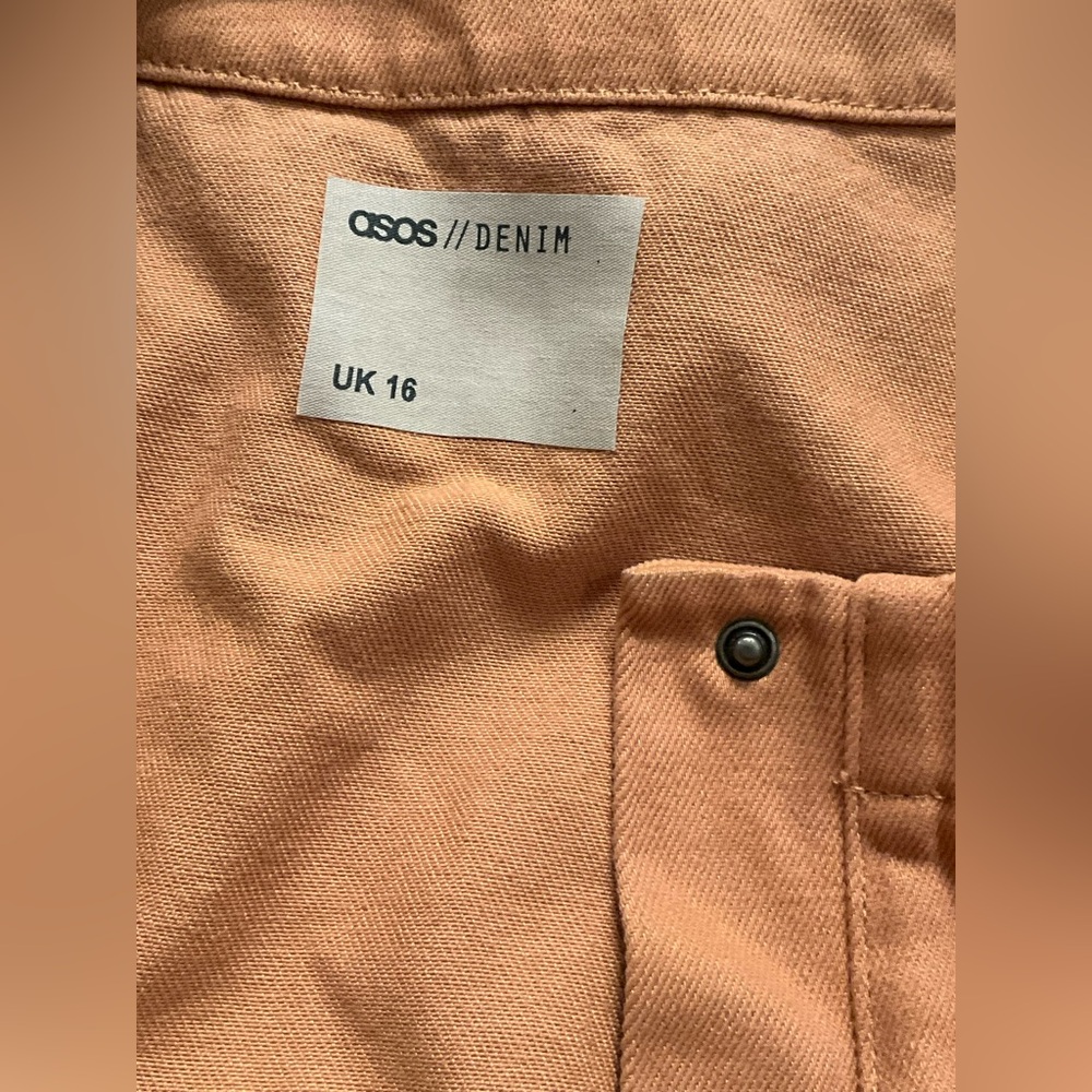 ASOS Denim Orange Button-Up Romper 12 - Picture 7 of 8